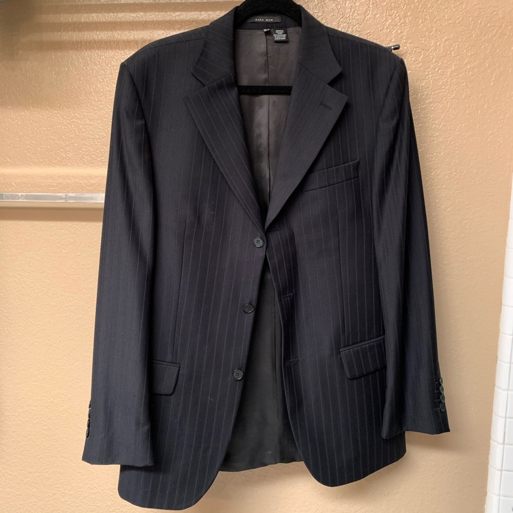 ZARA Men’s Stripe Blazer & Slacks Suit Set